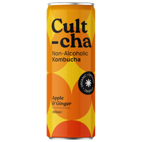 Cultcha kombucha apple ginger blik - webshop