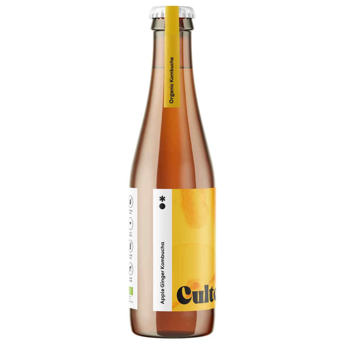 Cultcha kombucha apple ginger fles - webshop