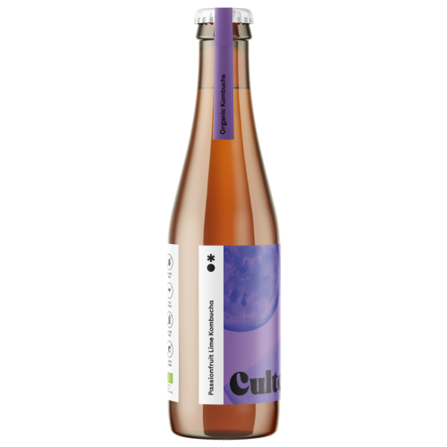 Cultcha kombucha passionfruit lime fles - webshop