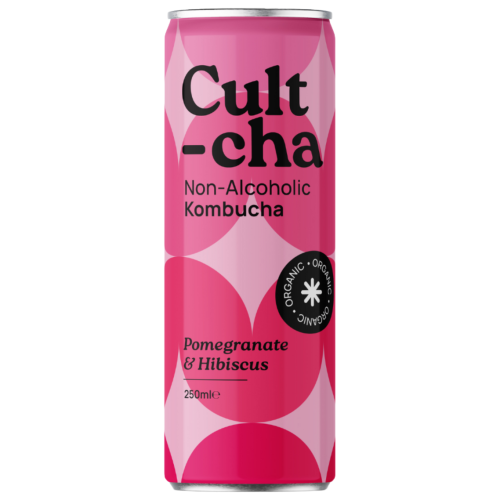 Cultcha kombucha pomegranate hibiscus blik - webshop