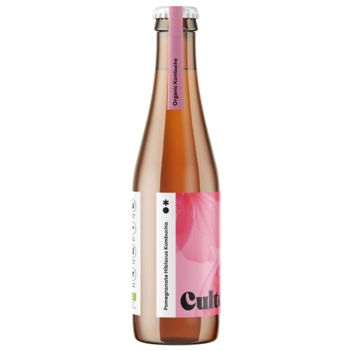 Cultcha kombucha pomegranate hibiscus fles - webshop